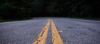 Double Yellow Lines on Road