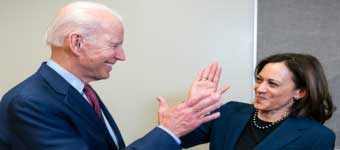 Joe Biden and Kamala Harris High Five