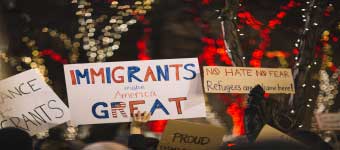 US Immigrants with Pro-Immigration Signs