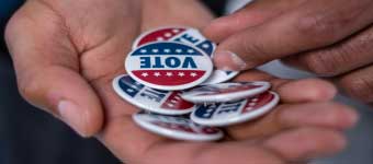 Vote Buttons on Palm of Hand