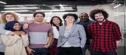 Young Excited Multiethnic Work Team